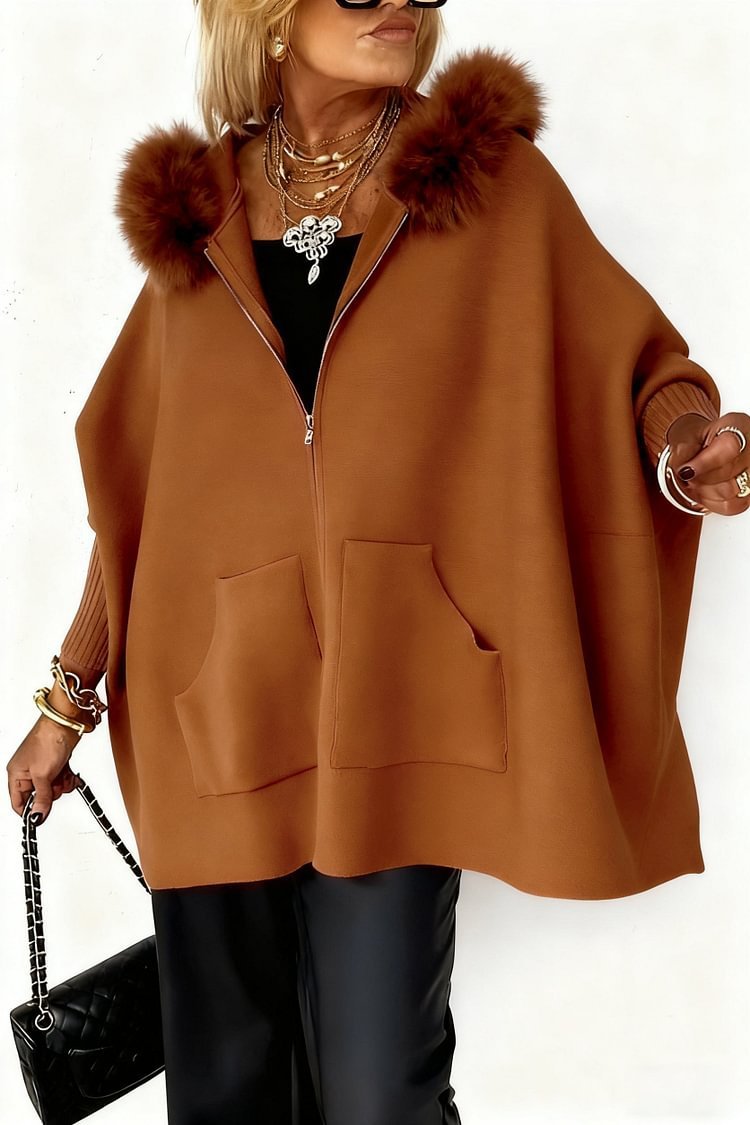 Faux Fur Collar Jacket